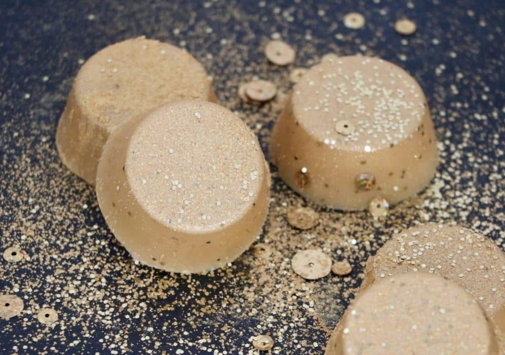 cocoa lotion bars with glitter