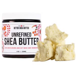 raw unrefined shea butter jar