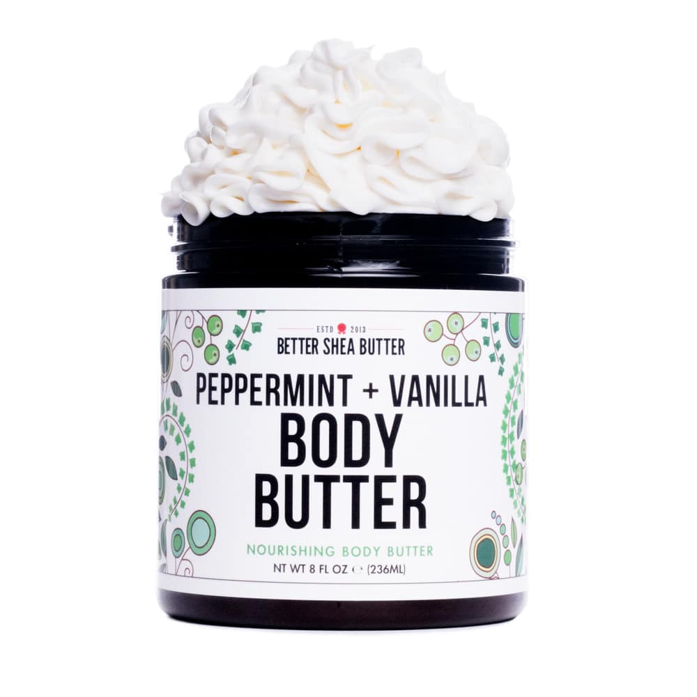 Whipped Body Butter Infused with Peppermint Vanilla and Green Tea